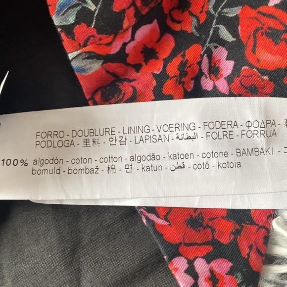 ZARA Floral Puff Sleeve Heart Shape Top Size Large - Picture 12 of 15